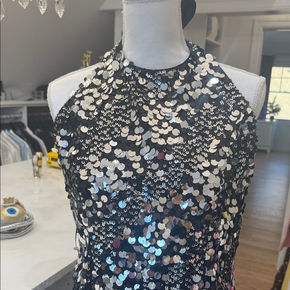 Dress the Population Black and Silver Sequin Mini Dress - Picture 2 of 7